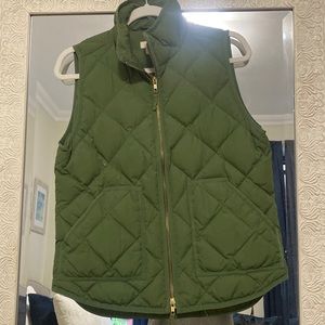 J Crew Quilted Vest Green